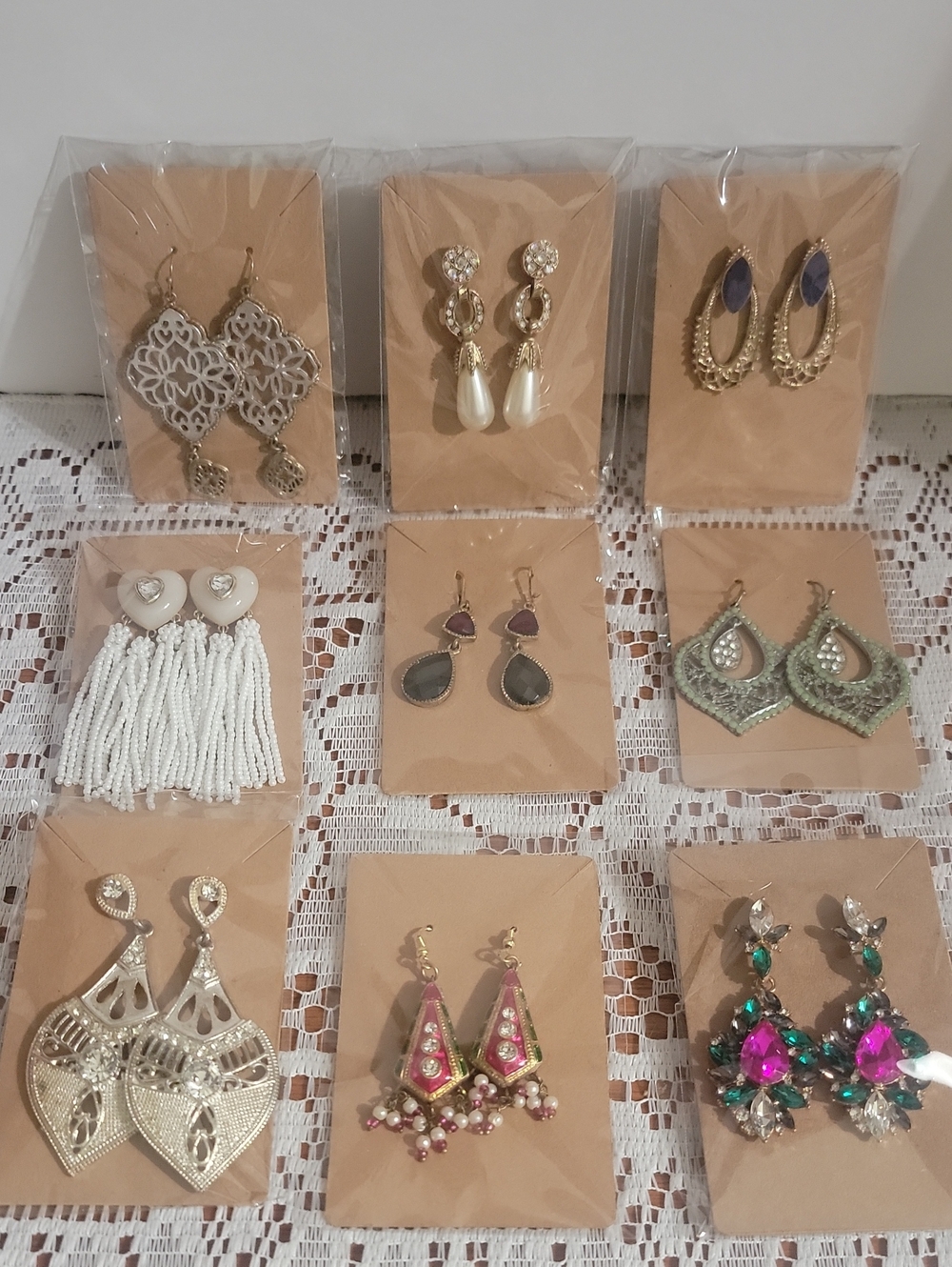 Lot Of 9 Vintage To Mod Pierced Earrings